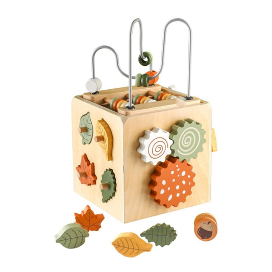Aktivitetskube 6-i-1 i Træ – Busy Cube