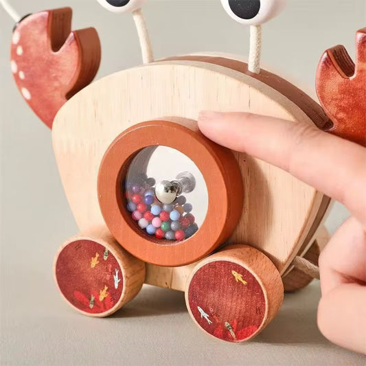 Krabbe Trækdyr i Træ – Drag- & Gålegetøj