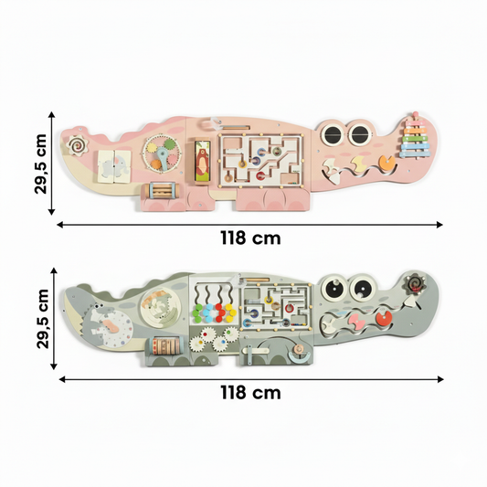 Montessori Vægpanel – Krokodille (pink)Busy Board