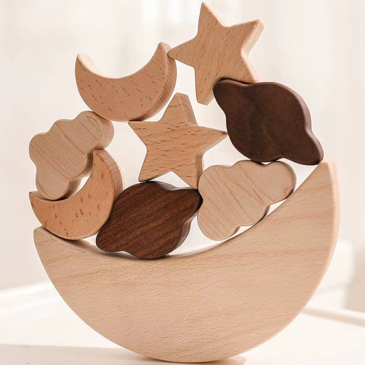 Balancelegetøj – Måne & Stjerner i Træ