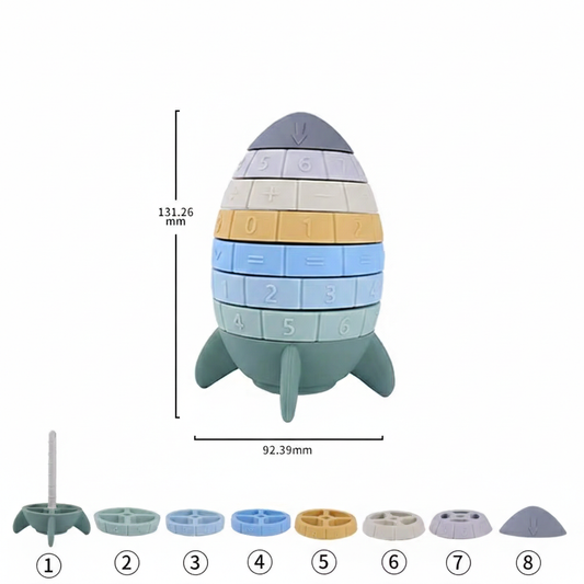 Regnbue Silikone Raketter – Læring & Stabling Blå