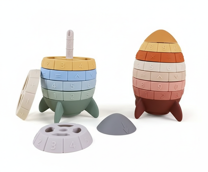 Regnbue Silikone Raketter – Læring & Stabling (Jord)