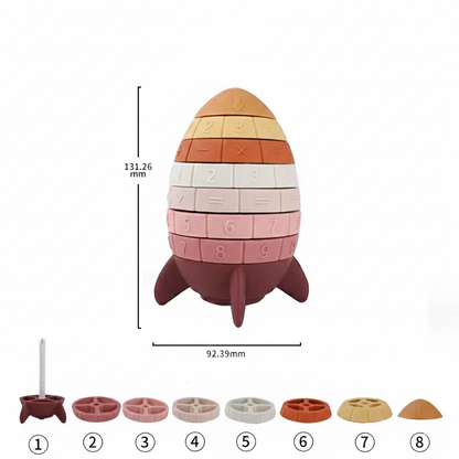 Regnbue Silikone Raketter – Læring & Stabling (Jord)